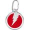 Show in main carousel: Red Dingo Lightning Bolt Stainless Steel Personalized Dog & Cat ID Tag, Red, Medium slide 1 of 7