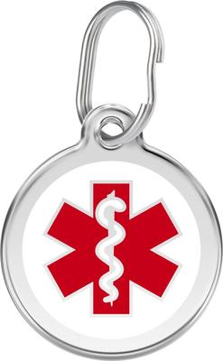 Show full view: Red Dingo Medical Alert Stainless Steel Personalized Dog & Cat ID Tag, Medium slide 1 of 10