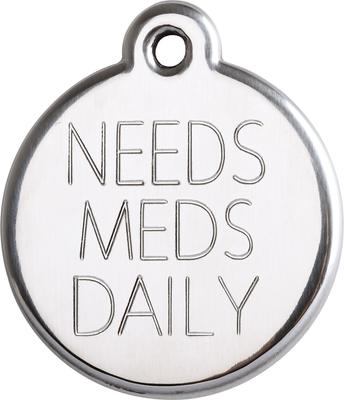 Show full view: Red Dingo Medical Alert Stainless Steel Personalized Dog & Cat ID Tag, Medium slide 6 of 10