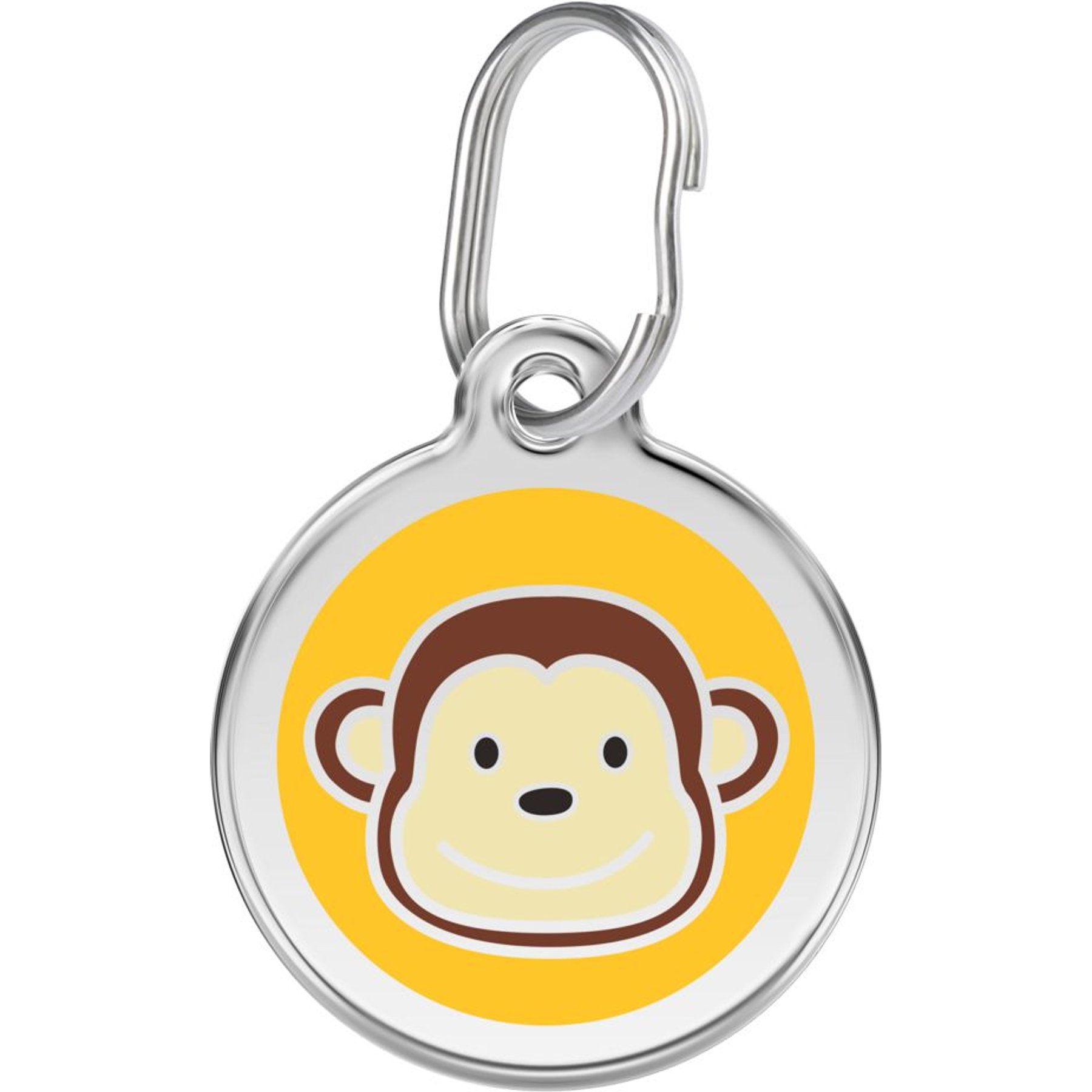 Red Dingo Monkey Stainless Steel Personalized Dog & Cat ID Tag, Large