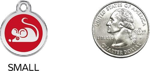 Show full view: Red Dingo Mouse Personalized Stainless Steel Cat ID Tag, Small, Black slide 7 of 8