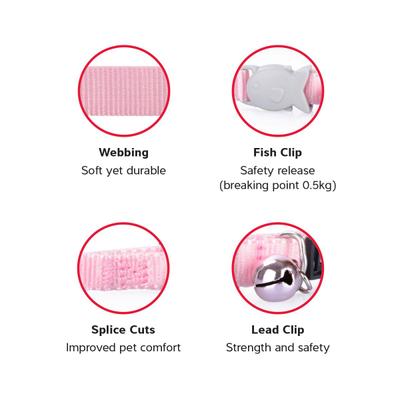 Show full view: Red Dingo Nylon Breakaway Kitten Collar, Light Pink, 6 to 10-in neck, 1/3-in wide slide 4 of 9