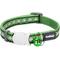Show in main carousel: Red Dingo Nylon Reflective Breakaway Cat Collar with Bell, Green, 8 to 12.5-in neck, 1/2-in wide slide 1 of 9