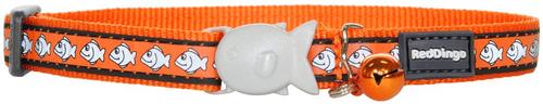 Show full view: Red Dingo Nylon Reflective Breakaway Cat Collar with Bell, Orange, 8 to 12.5-in neck, 1/2-in wide slide 2 of 10