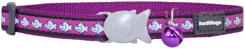Show full view: Red Dingo Nylon Reflective Breakaway Cat Collar with Bell, Purple, 8 to 12.5-in neck, 1/2-in wide slide 3 of 11