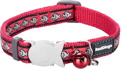 Red Dingo Nylon Reflective Breakaway Cat Collar with Bell, Red, 8 to 12.5-in neck, 1/2-in wide