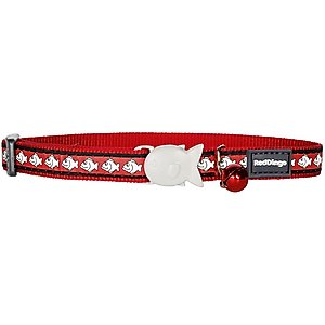 Red Dingo Nylon Reflective Breakaway Cat Collar with Bell, Red, 8 to 12.5-in neck, 1/2-in wide