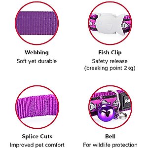 Red Dingo Nylon Reflective Breakaway Cat Collar with Bell, Red, 8 to 12.5-in neck, 1/2-in wide