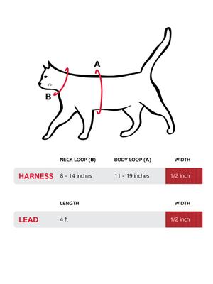 Show full view: Red Dingo Nylon Reflective Fish Cat Harness & Leash, 10.6 to 18.9-in chest, Lime Green slide 4 of 4