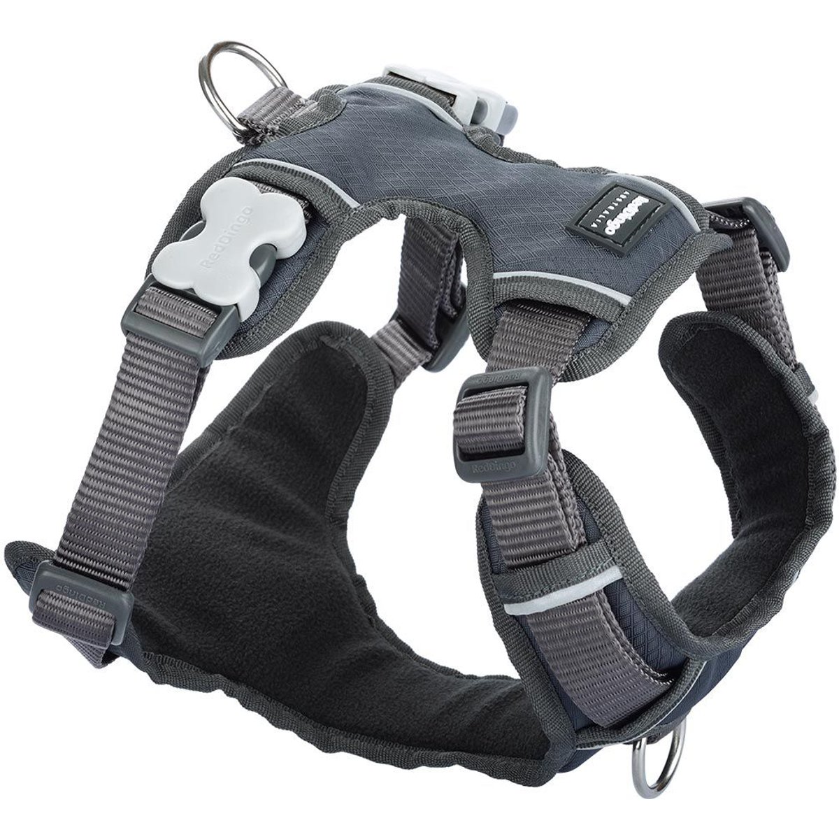 Red Dingo Padded Dog Harness, Grey, Extra Small