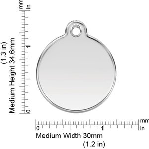 Red Dingo Paw Print Stainless Steel Personalized Dog & Cat ID Tag, Black, Medium