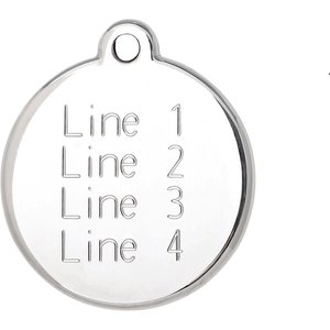 Red Dingo Paw Print Stainless Steel Personalized Dog & Cat ID Tag, Black, Medium