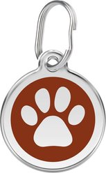 Red Dingo Paw Print Stainless Steel Personalized Dog & Cat ID Tag, Brown, Medium slide 1 of 6