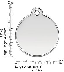 Red Dingo Paw Print Stainless Steel Personalized Dog & Cat ID Tag, Dark Blue, Large slide 2 of 6