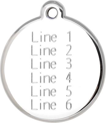 Show full view: Red Dingo Paw Print Stainless Steel Personalized Dog & Cat ID Tag, Dark Blue, Large slide 3 of 7