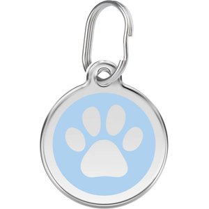 RED DINGO Paw Print Stainless Steel Personalized Dog Cat ID Tag