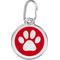 Show in main carousel: Red Dingo Paw Print Stainless Steel Personalized Dog & Cat ID Tag, Red, Medium slide 1 of 9