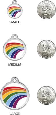 Show full view: Red Dingo Rainbow Stainless Steel Personalized Dog & Cat ID Tag, Medium slide 7 of 8