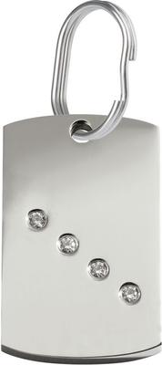 Show full view: Red Dingo Rectangle Crystal Diamante Stainless Steel Personalized Dog & Cat ID Tag, Large slide 1 of 6