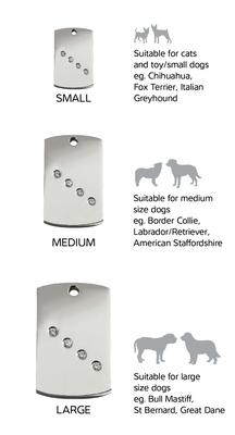 Show full view: Red Dingo Rectangle Crystal Diamante Stainless Steel Personalized Dog & Cat ID Tag, Medium slide 5 of 6