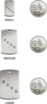 Show full view: Red Dingo Rectangle Crystal Diamante Stainless Steel Personalized Dog & Cat ID Tag, Medium slide 6 of 6