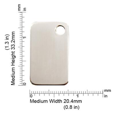 Show full view: Red Dingo Rectangle Stainless Steel Personalized Dog & Cat ID Tag, Medium slide 2 of 7