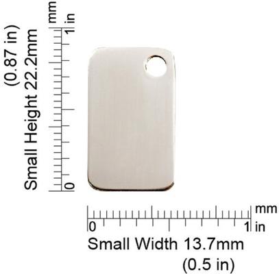 Show full view: Red Dingo Rectangle Stainless Steel Personalized Dog & Cat ID Tag, Small slide 2 of 7