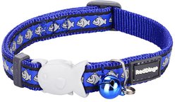 Red Dingo Reflective Fish Cat Collar, Blue