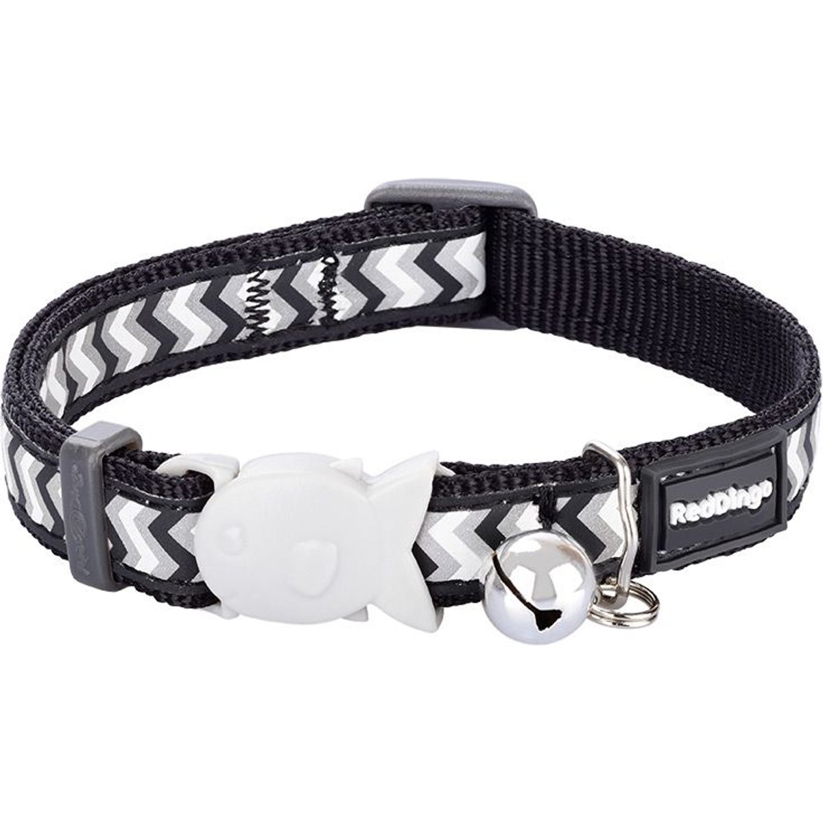 Red Dingo Reflective Ziggy Cat Collar, Black