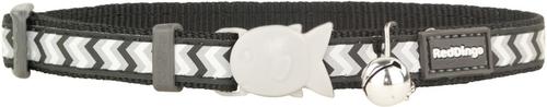 Show full view: Red Dingo Reflective Ziggy Cat Collar, Black slide 2 of 6