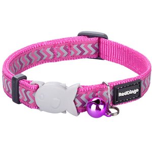 Red Dingo Reflective Ziggy Cat Collar, Pink