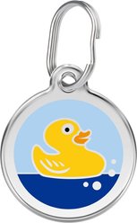 Red Dingo Rubber Duck Stainless Steel Personalized Dog & Cat ID Tag, Small