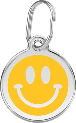 Show full view: Red Dingo Smiley Face Stainless Steel Personalized Dog & Cat ID Tag, Large slide 1 of 8