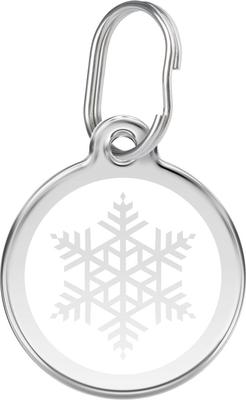 Show full view: Red Dingo Snowflake Stainless Steel Personalized Dog & Cat ID Tag, Large slide 1 of 7