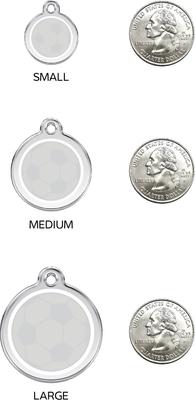 Show full view: Red Dingo Soccer Ball Stainless Steel Personalized Dog & Cat ID Tag, Large slide 6 of 6