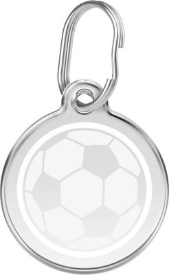 Show full view: Red Dingo Soccer Ball Stainless Steel Personalized Dog & Cat ID Tag, Medium slide 1 of 6