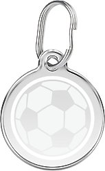 Red Dingo Soccer Ball Stainless Steel Personalized Dog & Cat ID Tag, Small