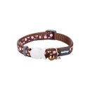 Red Dingo Spots Nylon Breakaway Cat Collar with Bell, Pink/Brown, 8 to 12.5-in neck, 1/2-in wide