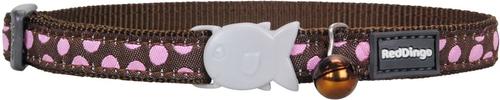 Show full view: Red Dingo Spots Nylon Breakaway Cat Collar with Bell, Pink/Brown, 8 to 12.5-in neck, 1/2-in wide slide 3 of 10