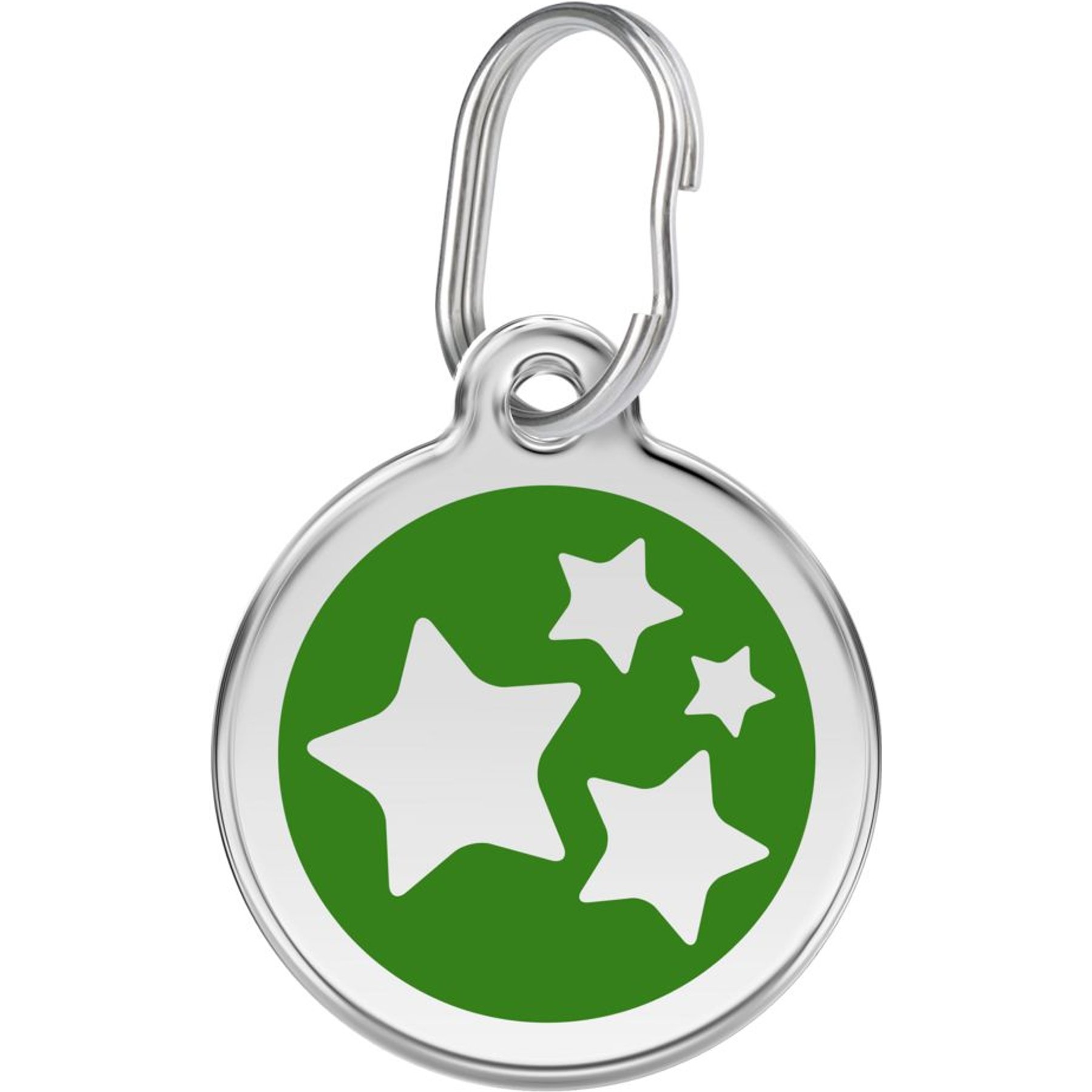 Red Dingo Star Stainless Steel Personalized Dog & Cat ID Tag, Green, Small