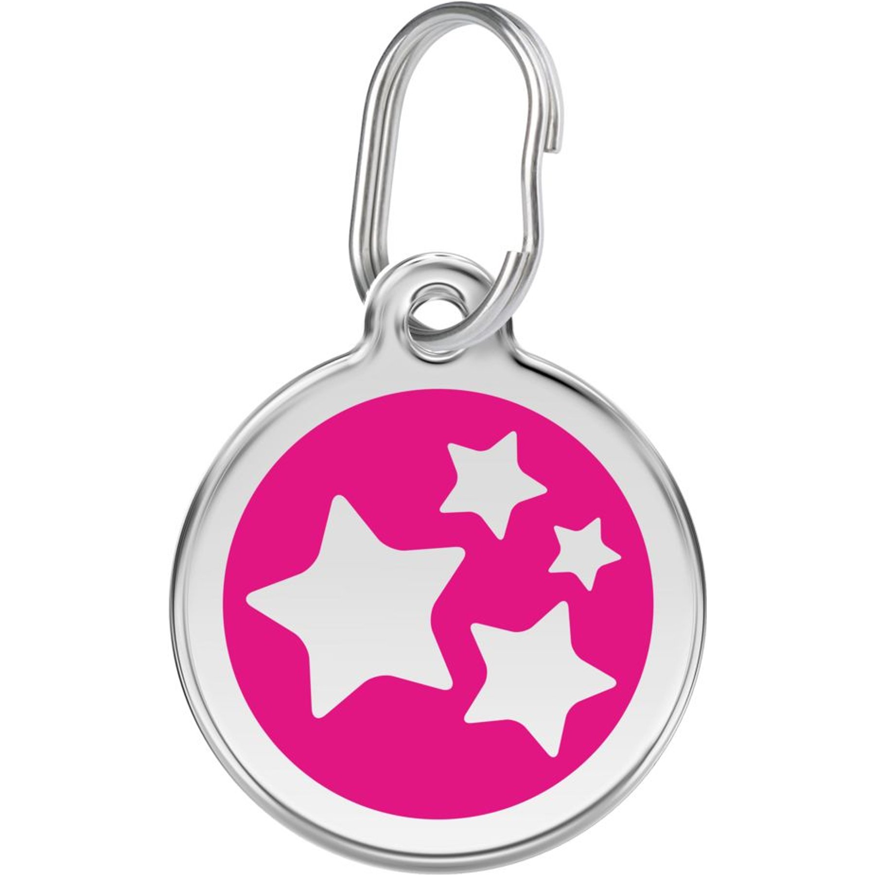 Red Dingo Star Stainless Steel Personalized Dog & Cat ID Tag, Hot Pink, Medium