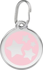 Red Dingo Star Stainless Steel Personalized Dog & Cat ID Tag, Pink, Small
