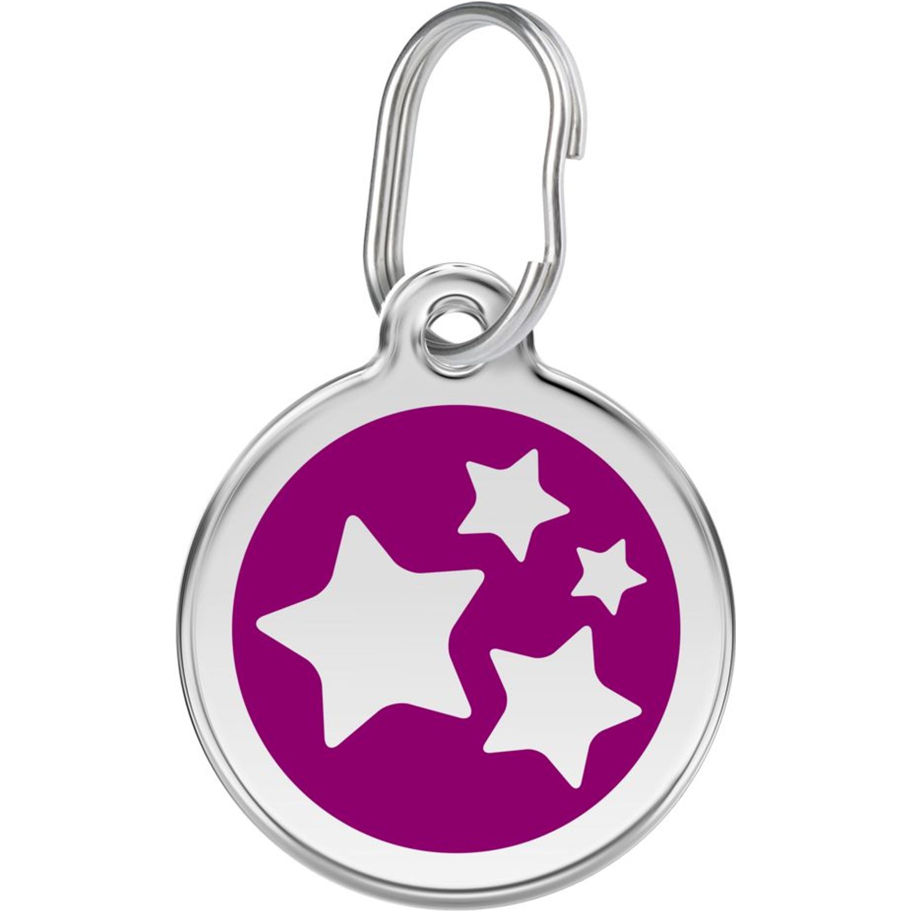Red Dingo Star Stainless Steel Personalized Dog & Cat ID Tag, Purple, Large