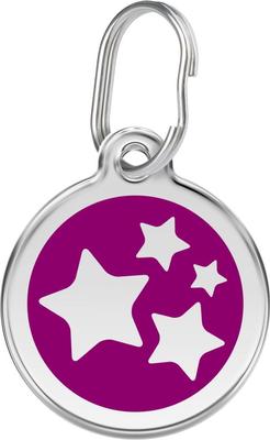 Show full view: Red Dingo Star Stainless Steel Personalized Dog & Cat ID Tag, Purple, Small slide 1 of 7