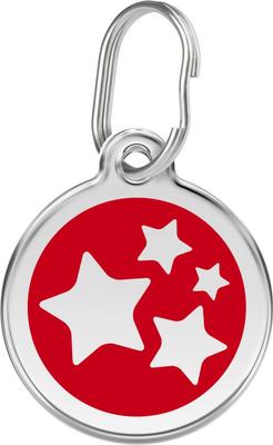 Show full view: Red Dingo Star Stainless Steel Personalized Dog & Cat ID Tag, Red, Medium slide 1 of 8
