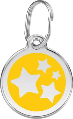 Show full view: Red Dingo Star Stainless Steel Personalized Dog & Cat ID Tag, Yellow, Small slide 1 of 8