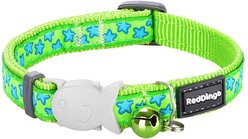 Red Dingo Stars Cat Collar, Green