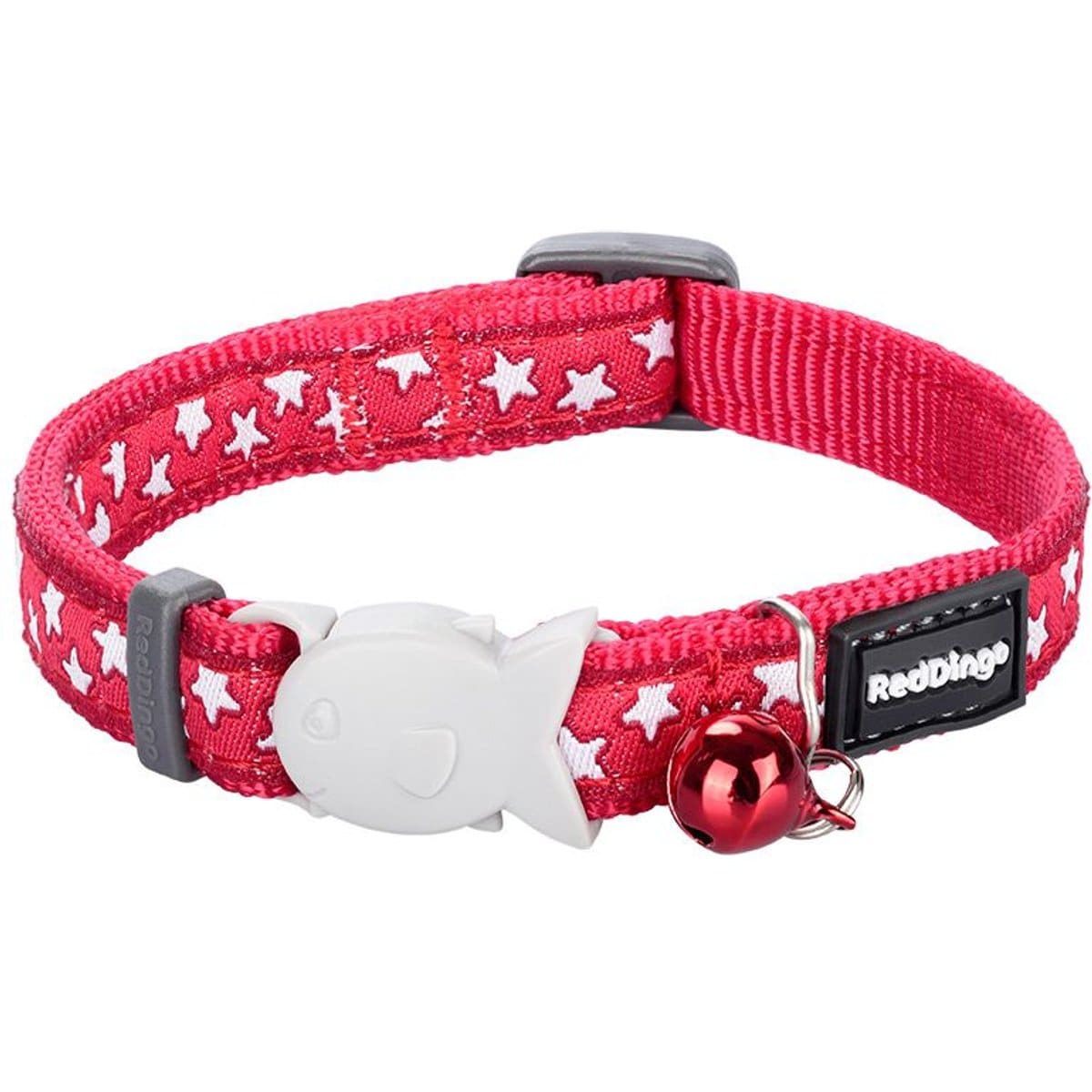 Red Dingo Stars Cat Collar, Red