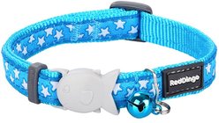 Red Dingo Stars Cat Collar, Turquoise