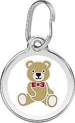 Red Dingo Teddy Bear Stainless Steel Personalized Dog & Cat ID Tag, Medium